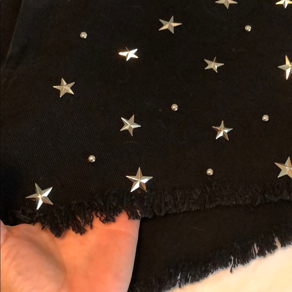Star studded black denim shorts - Picture 3 of 4